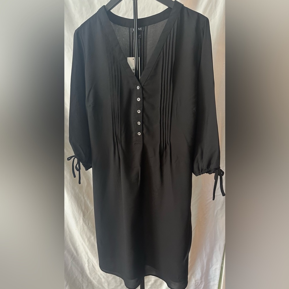 Evans Black Button-Down Blouse